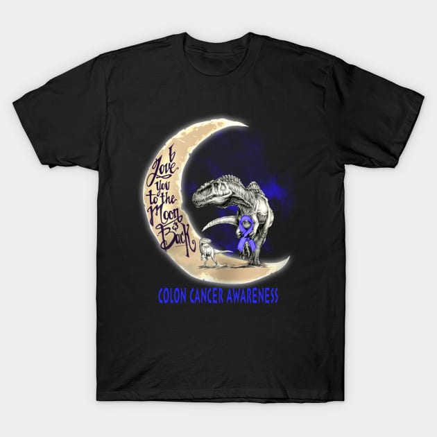 colon cancer dinosaur moon T-Shirt by TeesCircle